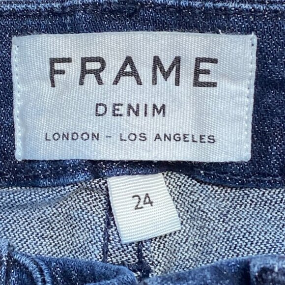 Frame Denim Le Crop Mini Boot Jeans Size 24 London-Los Angeles Dark Wash Women's - Picture 9 of 10